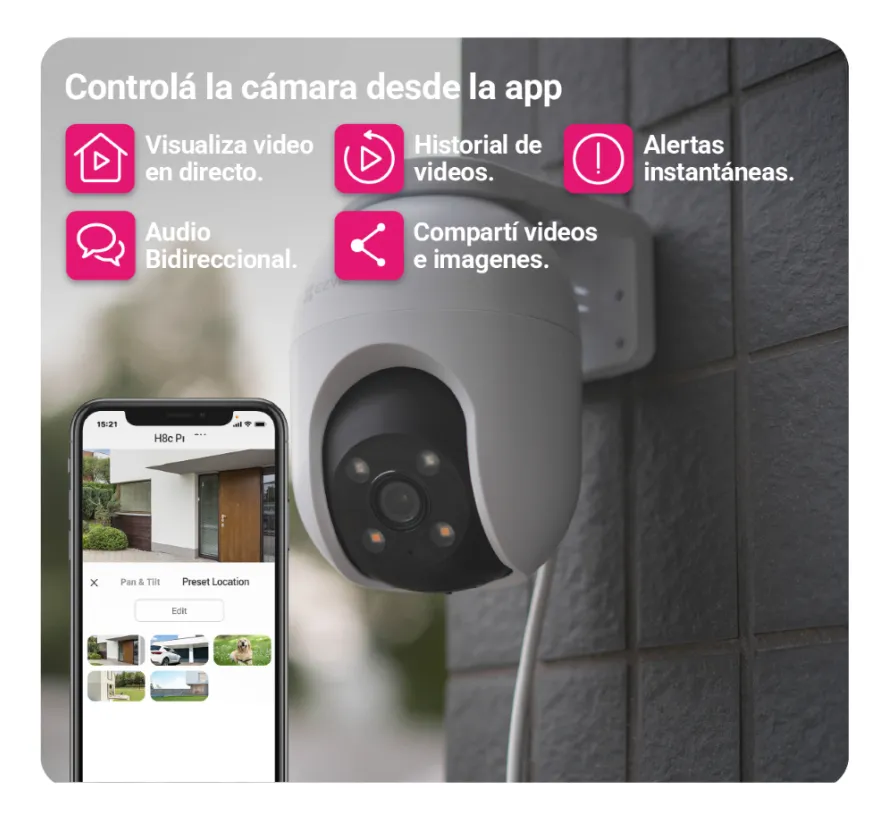 Camara De Seguridad Wifi Domo Color Full Ezviz C8c 2mp 1080 Blanco - Imagen 4