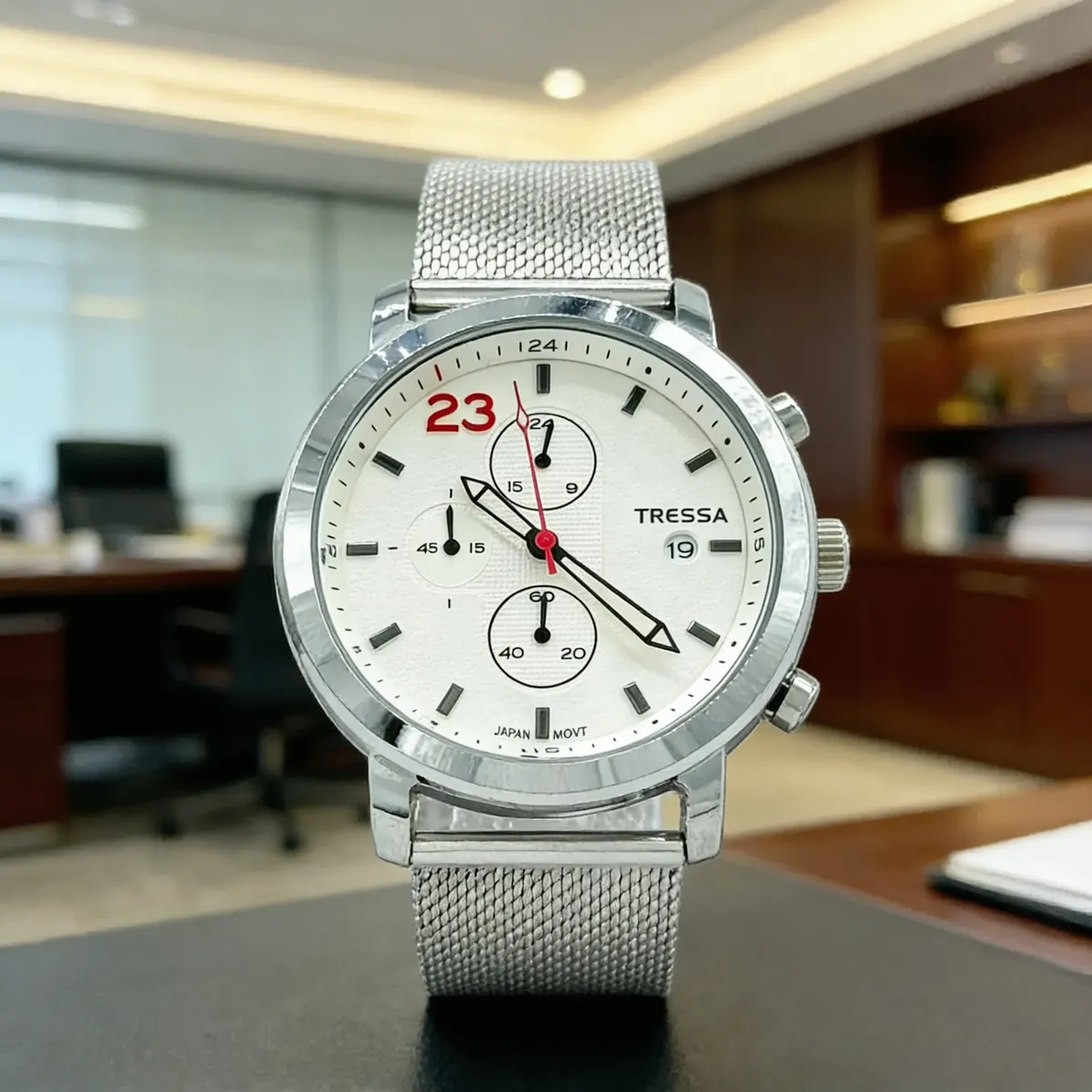 Reloj Tressa Elon Acero Plateado 50m Hombre Cuarzo - Imagen 3