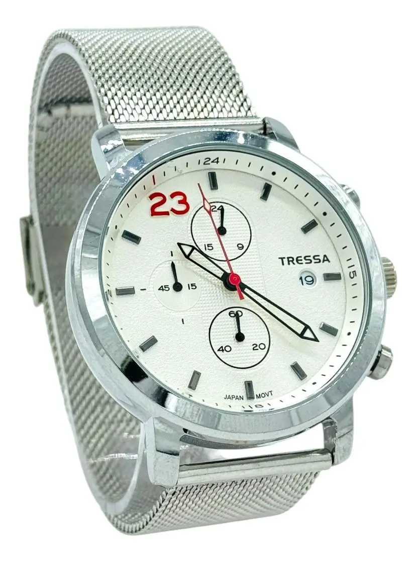 Reloj Tressa Elon Acero Plateado 50m Hombre Cuarzo - Imagen 4